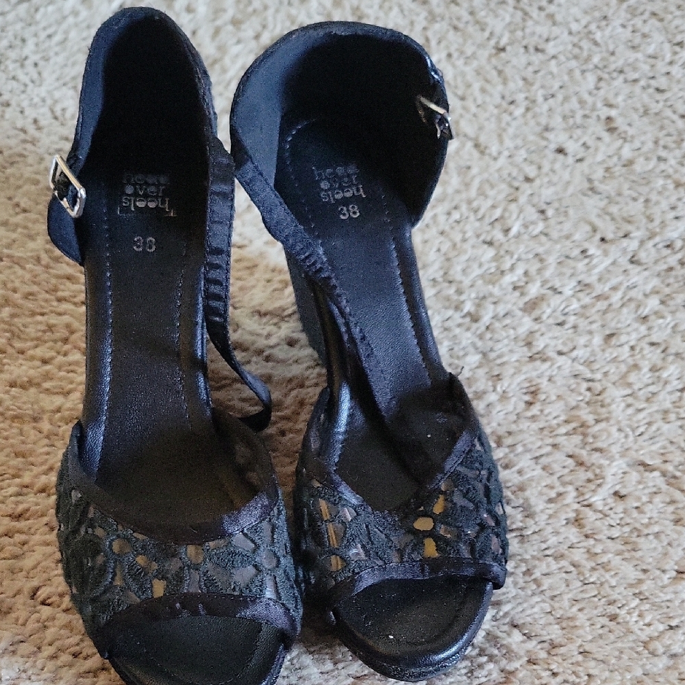 Head Over Heels Black Cutout Heels